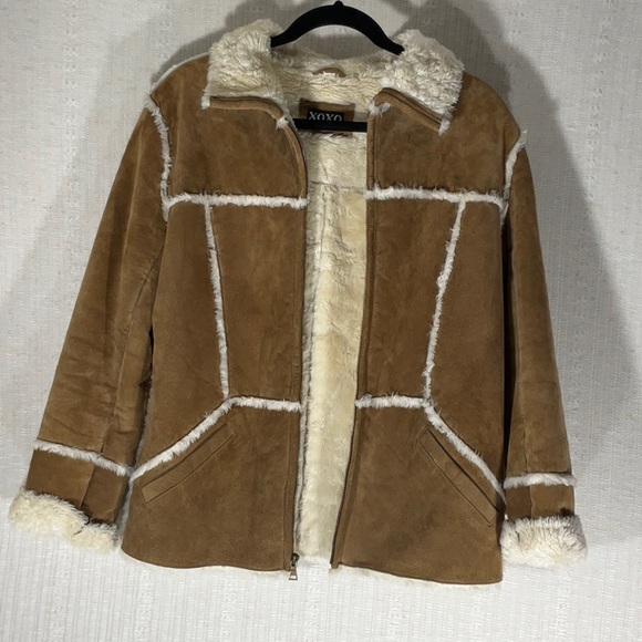 XOXO Suede Sherpa Lined Jacket - Size Medium - Picture 2 of 16